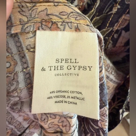 SPELL Mystic Nightfall Short Robe Kimono size M/L New with Tags - Picture 11 of 12